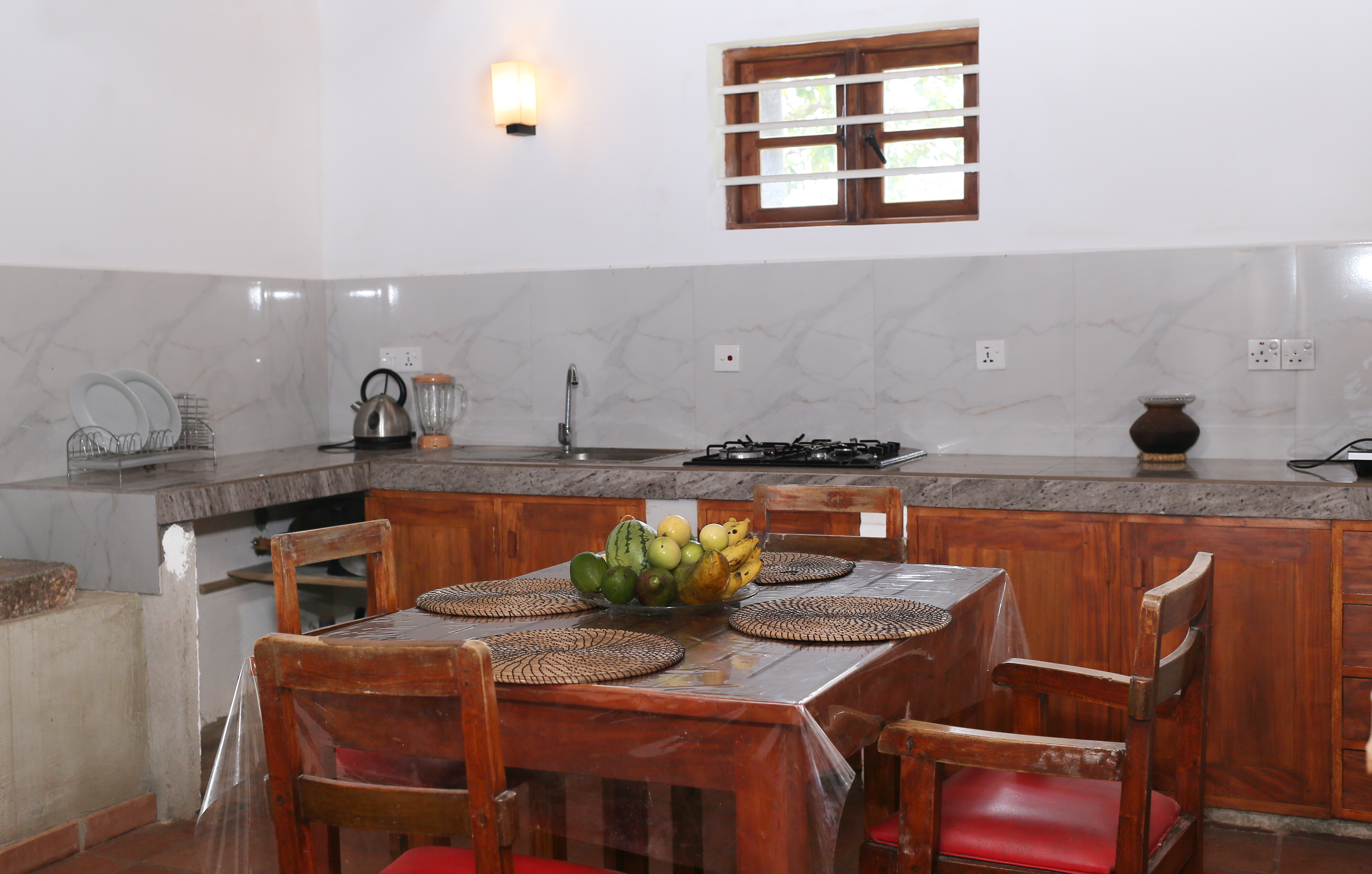 Modern kitchenette with all amenities at Lion Shade Bungalow